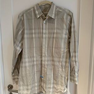 Burberry Light Gray Checkered Shirt